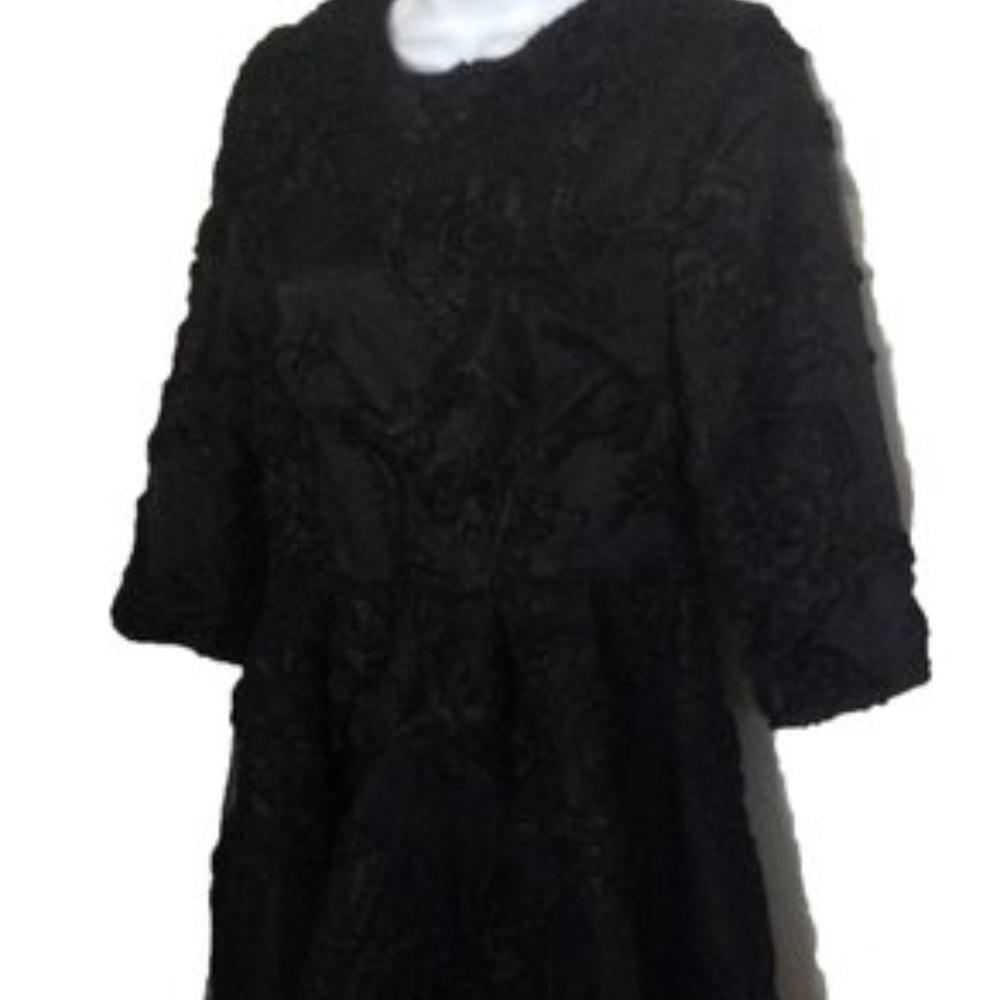 Black Brocade Designer Formal Dress  Size: 6 (S) L